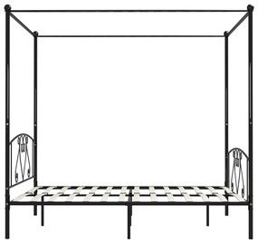 Estrutura de cama com dossel 200x200 cm metal preto