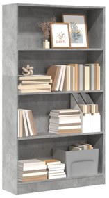 vidaXL Estante 80x24x143 cm derivados de madeira cinzento cimento