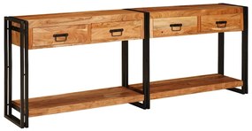 Mesas consola 2 pcs Castanho Madeira de acácia maciça