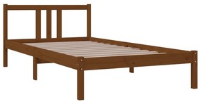 Estrutura de cama 100x200 cm madeira maciça castanho mel