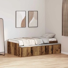 vidaXL Estrutura de Cama Madeira Velha 75x190 cm