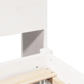 Cama com estante sem colchão 120x190 cm pinho maciço branco