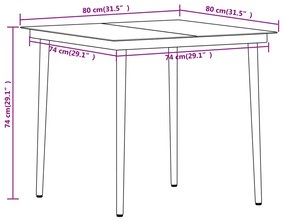 3 pcs conjunto de jantar para jardim preto