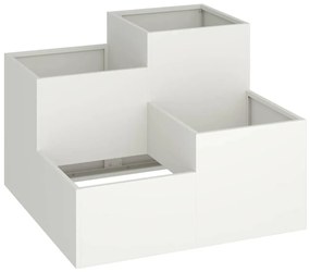 Jardineira vidaXL 80x80x60 cm Aço Branco