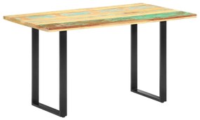 Mesa de jantar 140x70x76 cm madeira recuperada maciça