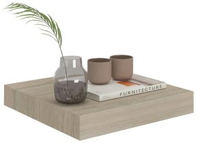 Prateleiras de parede suspensas 2pcs 23x23,5x3,8cm MDF carvalho