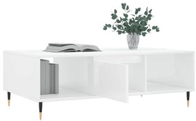 Mesa de centro 104x60x35 cm derivados madeira branco brilhante