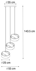 Candeeiro suspenso moderno branco 3 luzes - Pano Moderno