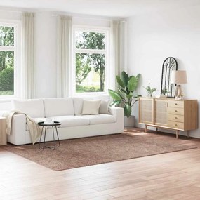 Tapete Shaggy vidaXL com base em látex Marrom 200x290 cm