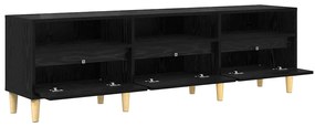 Gabinete para TV com gaveta com prateleira Carvalho preto 150 x 30 x 4