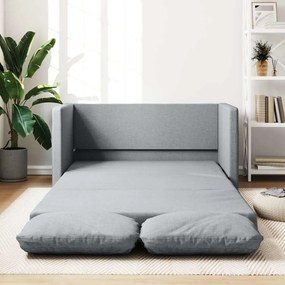 Sofá-cama sem pés 112x174x55 cm tecido cinzento-claro