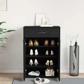 Cabide para Sapatos vidaXL Preto Carvalho 60x35x84 cm Madeira de Engen