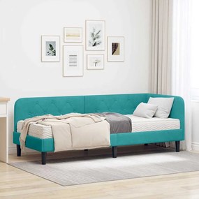 vidaXL Estrutura de Cama de Canto Turquesa 80 x 200 cm Veludo
