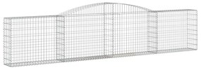 Cestos gabião arqueados 4 pcs 400x30x80/100cm ferro galvanizado