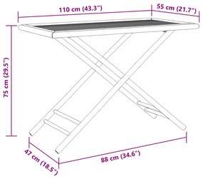 5 pcs conjunto de jantar para jardim bambu