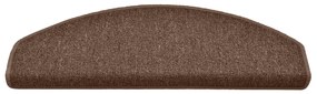 Tapete/carpete para degraus 15 pcs 65x24x4 cm castanho