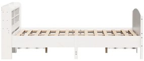 Cama sem colchão 120x190 cm madeira de pinho maciça branco