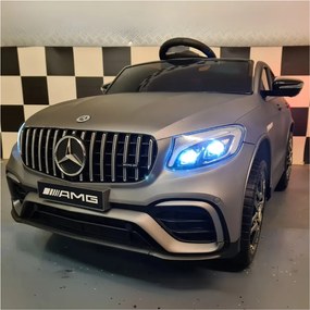 Carro elétrico 12V para crianças Mercedes AMG GLC cinzento mate
