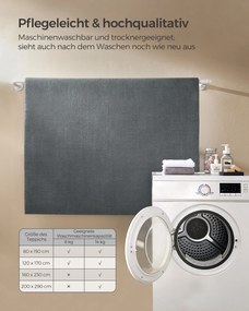 Tapete 80 x 150 cm para sala de estar Alcatifa antiderrapante Decoração Cinzento