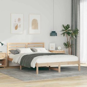 vidaXL Estrutura da Cama com cabeceira Castanho 140 x 210 cm