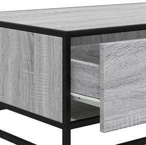 Mesa de centro 90x57x35 cm deriv. madeira/metal cinzento sonoma
