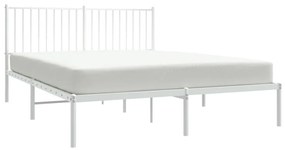 Estrutura de cama com cabeceira 160x200 cm metal branco