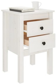 Mesas de cabeceira 2 pcs 40x35x61,5 cm pinho maciço branco