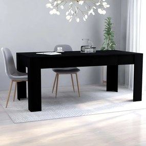 vidaXL Mesa de jantar 180x90x76 cm contraplacado preto