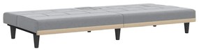 Sofá-cama com suportes para copos tecido cinzento-claro