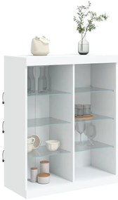 Aparador com luzes LED 81x37x100 cm branco