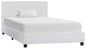 284762 vidaXL Estrutura de cama 90x200 cm couro artificial branco