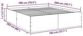 Estrutura de cama 180x200 cm derivados de madeira branco