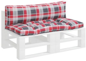 Almofadões para paletes 2 pcs tecido xadrez vermelho