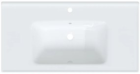 Lavatório casa de banho retangular 91,5x48x19,5 cerâmica branco