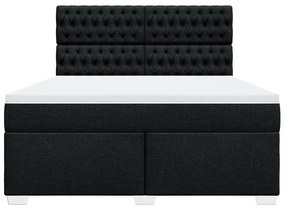 Cama com molas/colchão 180x200 cm tecido preto
