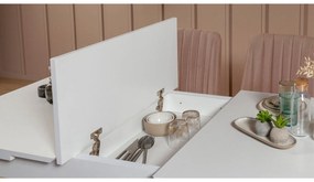 Conjunto Mesa de Jantar Extensível e Cadeiras Vina – Branco Pedra – Me