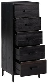 Cómoda 42x35x110 cm pinho maciço preto