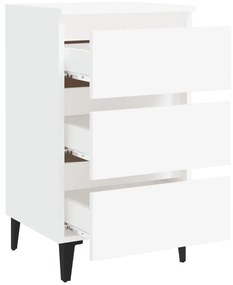 Mesa de cabeceira c/ pernas em metal 40x35x69 cm branco