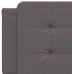 Cama com colchão 160x200 cm couro artificial cinzento