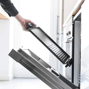 Grelhador elétrico com acabamento em aço inoxidável Tasty&Grill 2000 Inox MixStone, termóstato regulável, placa antiaderente