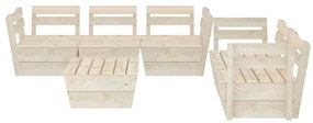 6 pcs conjunto lounge de paletes madeira de abeto impregnada