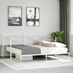 Cama de dia com gavetão sem colchão 100x200 cm aço branco