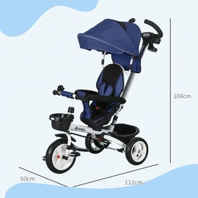 Triciclo para Bebés Dobrável Triciclo Evolutivo 2 em 1 para Crianças d