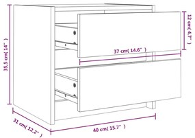 Mesas de cabeceira 2 pcs 40x31x35,5 cm pinho maciço branco