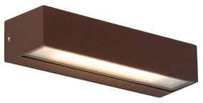 Candeeiro de parede industrial castanho ferrugem com LED IP65 - Steph Moderno