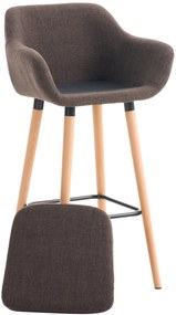 Banco de bar Grant em tecido e com estrutura de Cor Natural 55 x 99 x 46 cm Castanho