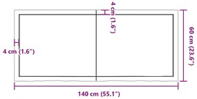Prateleira de parede 140x60x(2-6) cm carvalho tratado castanho