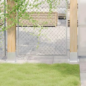 vidaXL Bases de poste quadradas 12 pcs prata 101x101mm aço galvanizado