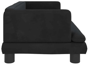 Cama para cães 80x45x30 cm veludo preto