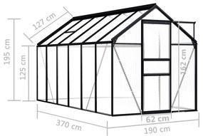 Estufa 7,03 m² alumínio antracite